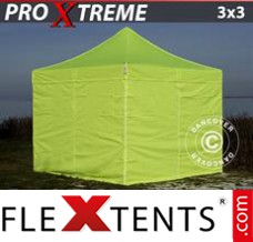 Reklamtält FleXtents Xtreme 3x3m Neongul/Grön, inkl. 4 sidor